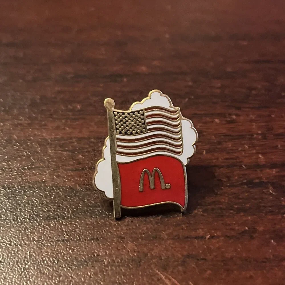 McDonald's American‎ Flag Employee Lapel Hat Pin